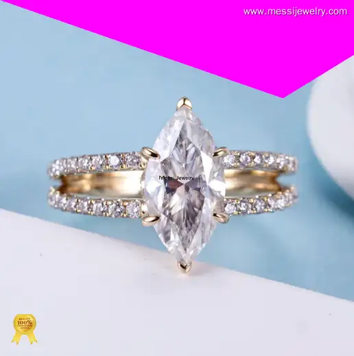 Customizable Rose Gold Moissanite Wedding Band 1