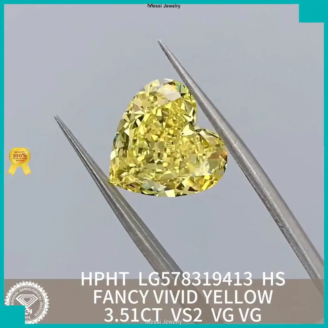 Lab Grown Diamond Heart Cut- FANCY VIVID YELLOW 1