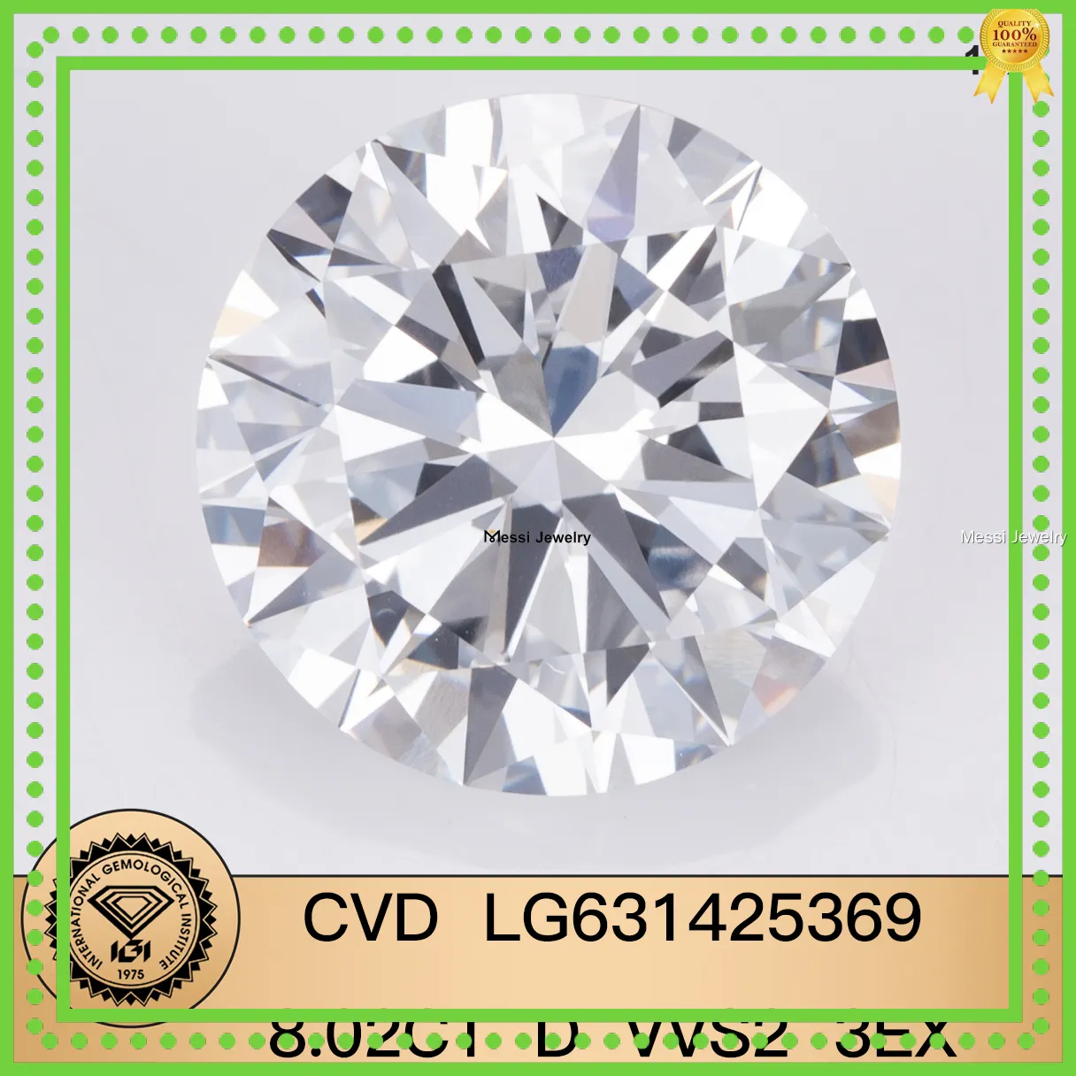IGI Lab Grown Diamond 8.02ct D VVS2 3EX Круглая форма - сертифицированная подлинность 1