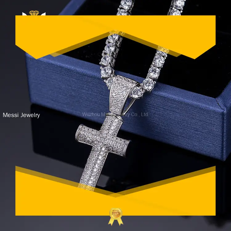 925 Sterling Silver Hip Hop Cross Necklace 1