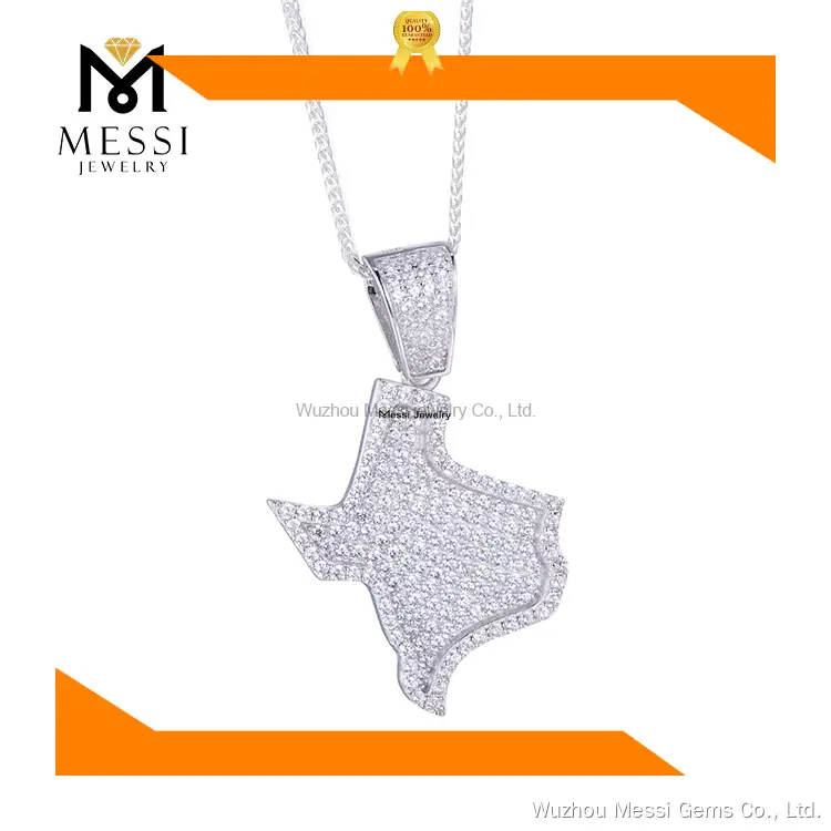 925 Silver Hiphop Zirconia Necklace - Top-quality Messi Jewelry 1