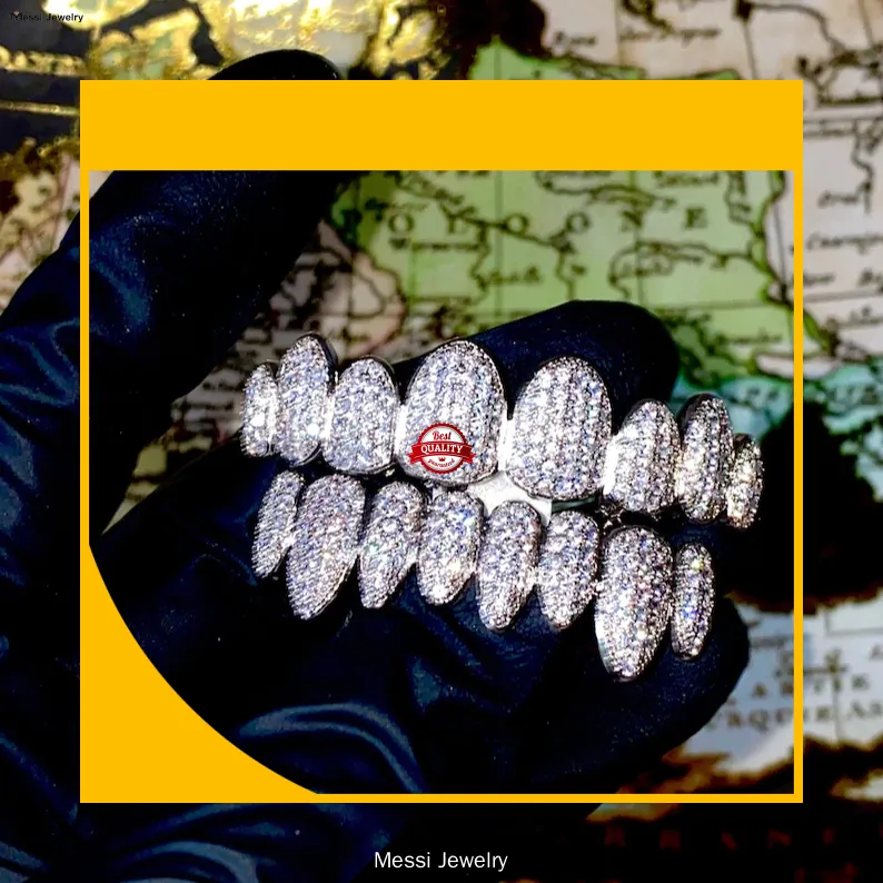 Custom 18K Gold Moissanite Diamond Grillz - Advanced Technology 1
