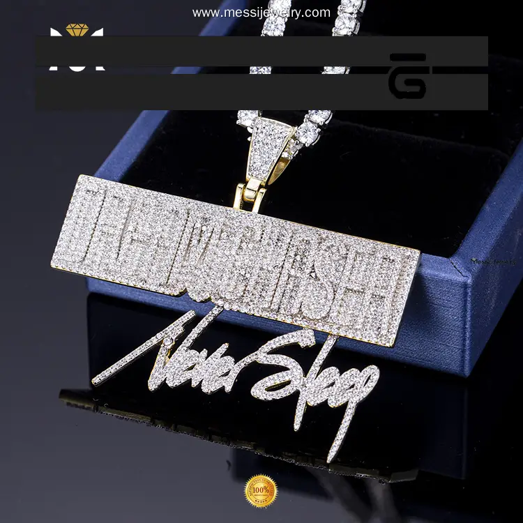 925 Sterling Silver Hip Hop Chain Pendant with Zircon Stones 1