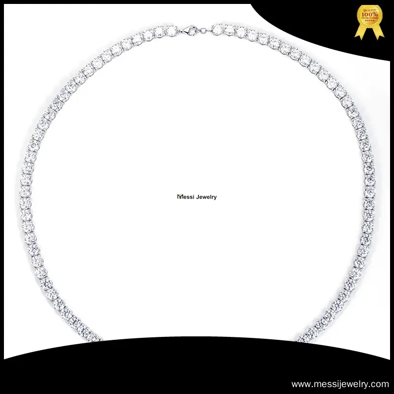 Messi 7.5mm Moissanite Tennis Necklace in Gold - Fine Jewelry 1