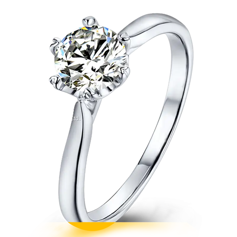 Moissanite Silver Engagement Rings with GRA Certificate 1