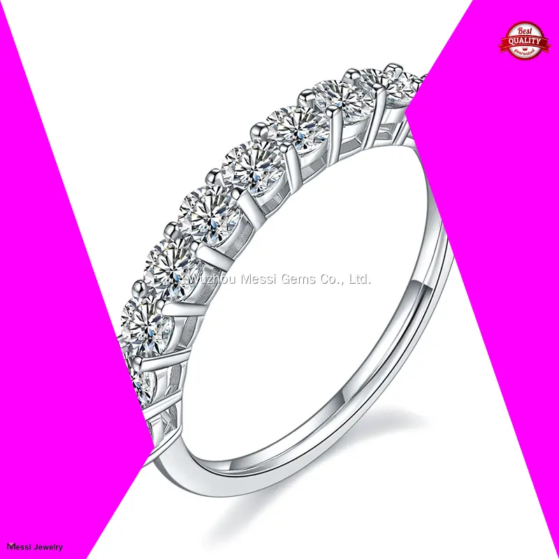 Moissanite GRA Certified Silver Wedding Rings 1