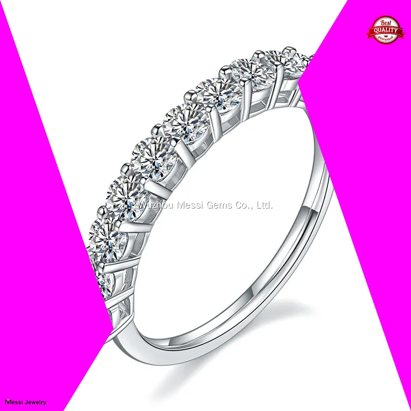 Moissanite GRA Certified Silver Wedding Rings 1