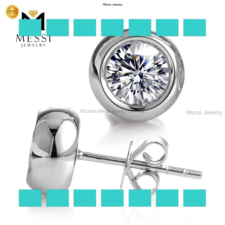 Messi Lab Grown Diamond Stud Earrings - 1.0ct, 18k White Gold 1