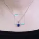 Emerald Cut White Gold Lab Grown Sapphire Pendant Necklace - Showcase of R&amp;D 1