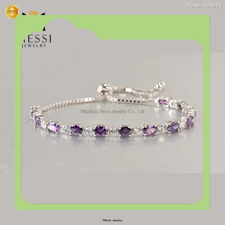 Messi smycken oval form syntetisk smaragd & Moissanite diamant bolo armband 1