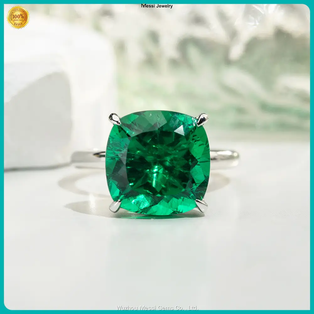 14K Best Emerald Ring - Customizable Specifications - Messi Jewelry 1