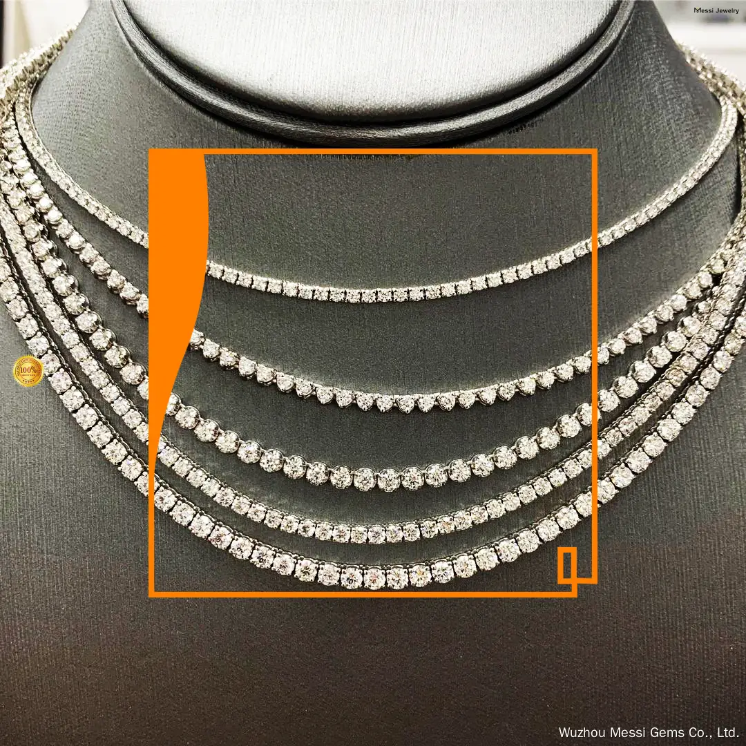 Iced Out Moissanite Diamond Tennis Chains - 10K/14K/18K Gold Necklace 1