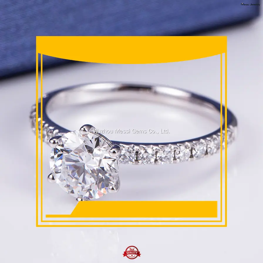 White Gold Moissanite Wedding Band - Latest Technology, Round Brilliant Cut, Unisex, Romantic Style 1