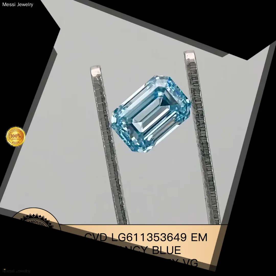 Emerald CVD FANCY BLUE Lab Diamond 1.52CT VS1 - Messi Jewelry 1