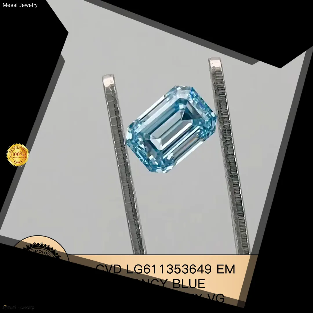 Emerald CVD FANCY BLUE Lab Diamond 1.52CT VS1 - Messi Jewelry 1