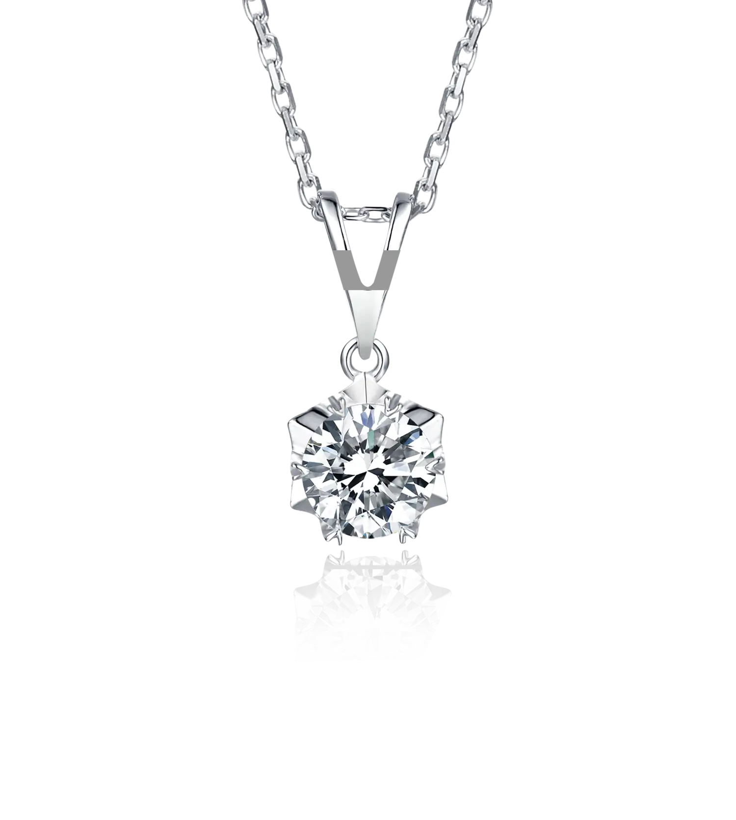 High-Tech White Gold Moissanite Necklace - Quality Innovation 1