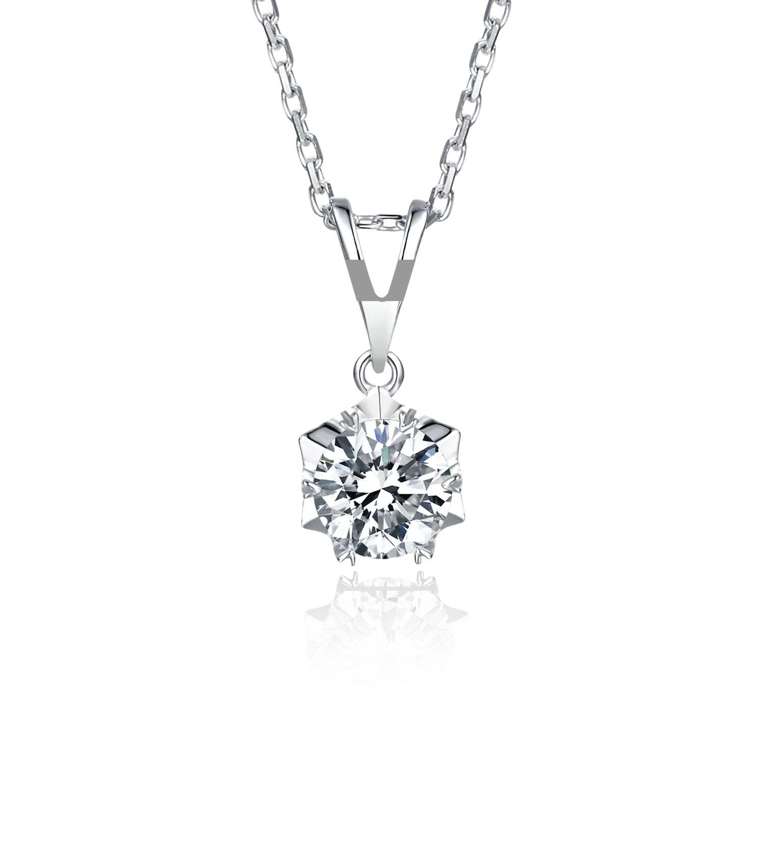 High-Tech White Gold Moissanite Necklace - Quality Innovation 1