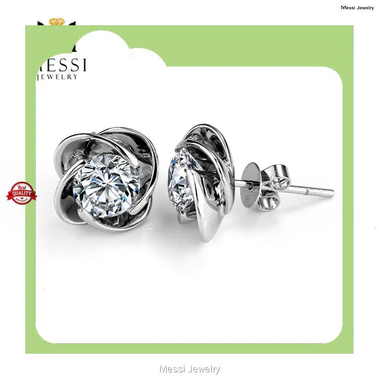 White Gold Moissanite Earrings - Pure 14K 18K Gold, 2 Carats Diamond, High Quality 1