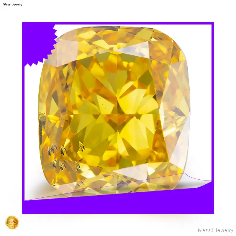 Messi Lab Grown Diamond 2ct Fancy Vivid Yellow Cushion Cut 1