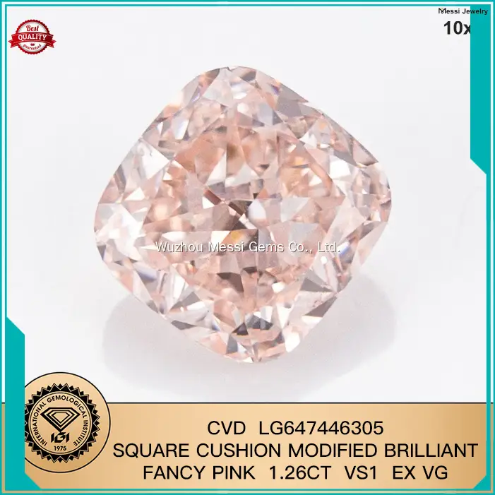 IGI Certified Pink Cushion Lab Diamond 1.26CT 1
