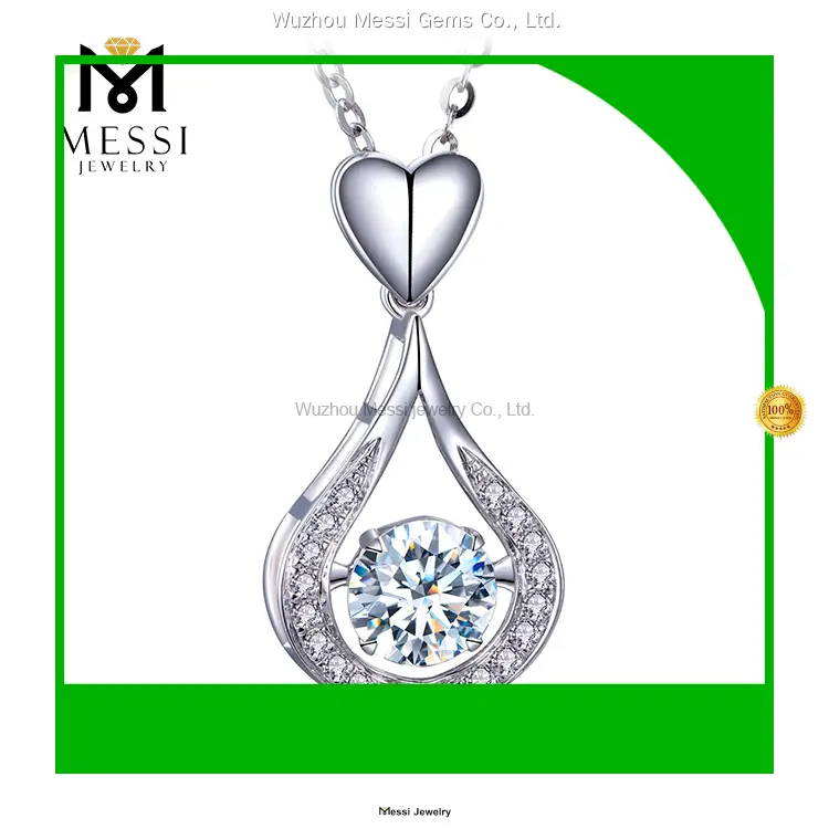 18K White Gold 1ct Moissanite Necklace - Fashionable Statement Jewelry 1