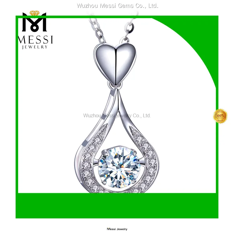 18K White Gold 1ct Moissanite Necklace - Fashionable Statement Jewelry 1