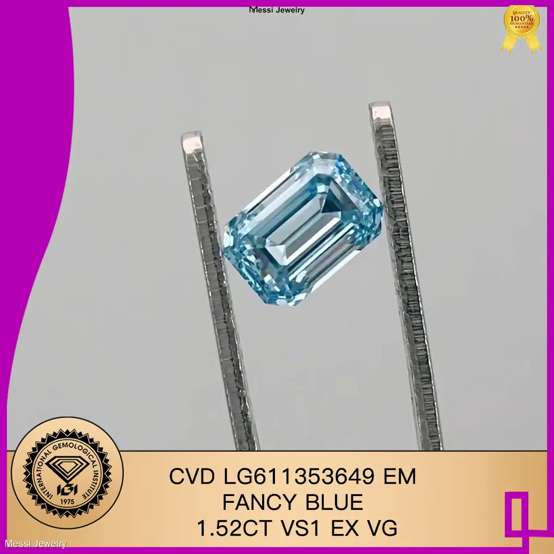 Fancy Blue Emerald CVD 1.52CT Lab Diamond with IGI Certificate 1