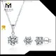 Messi Jewelry Sets: Silver Moissanite Earring Necklace Ring - Quality 925 Sterling Silver 1