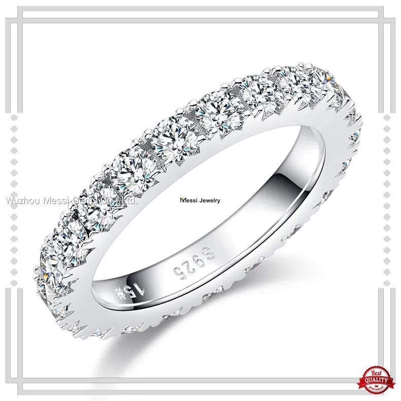 Anelli in argento sterling moissanite con certificato GRA1 1
