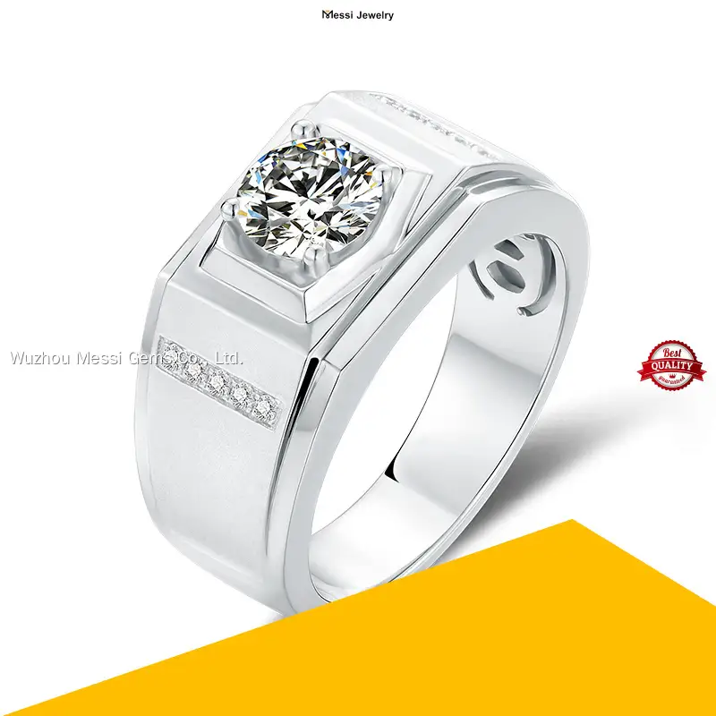 Moissanite Men's Jewellery - GRA Certified with Girdle Number 1