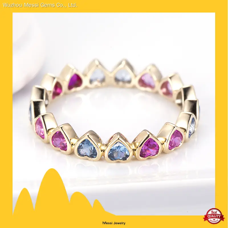 Rainbow Heart Cut 9K Yellow Gold Sapphire Ring 1