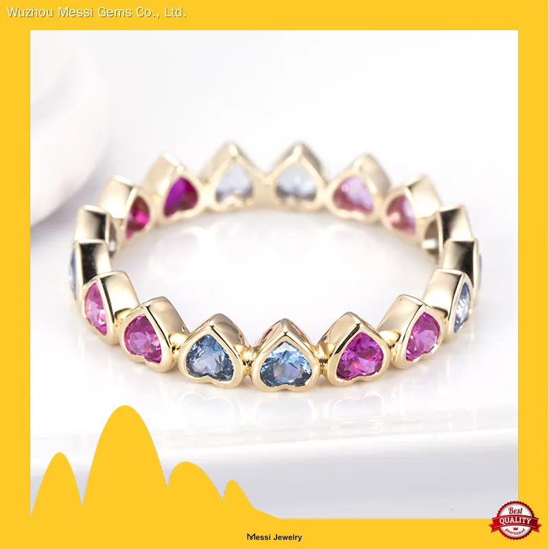 Rainbow Heart Cut 9K Yellow Gold Sapphire Ring 1