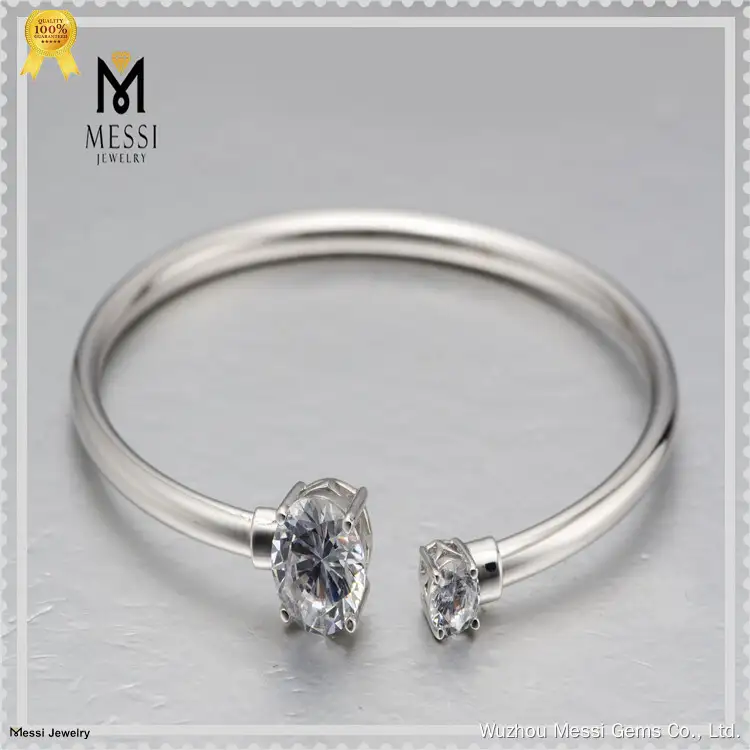 Messi Jewelry DEF White VVS Moissanite Gold Bracelet - Adjustable & Classic 1