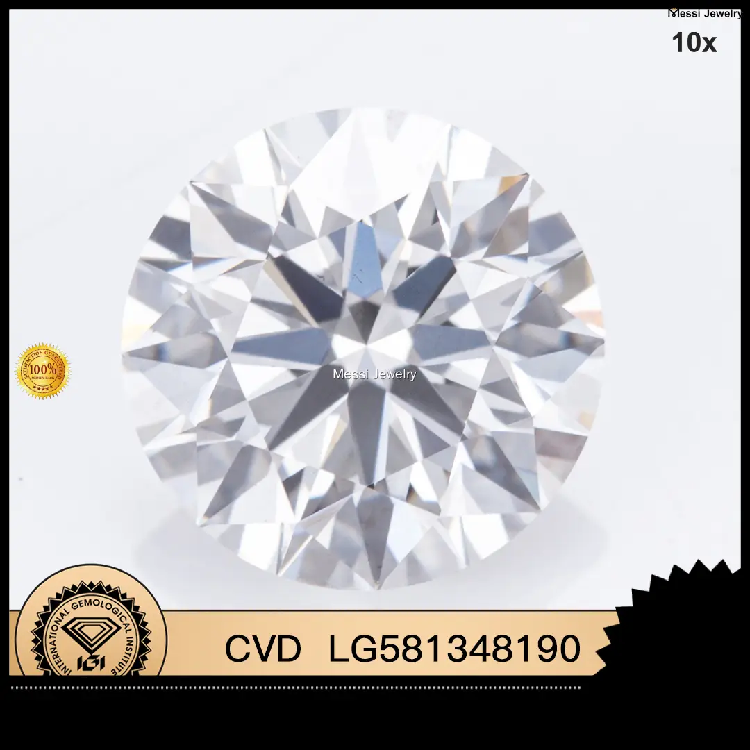 Custom round lab diamond factory price Manufacturer | Messi Jewelry 1