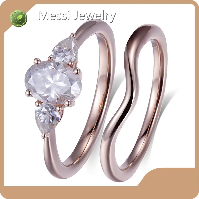 Moissanite Gold Ring Lab Grown Wedding Rings MSR-553 PayPal Wholesale 1