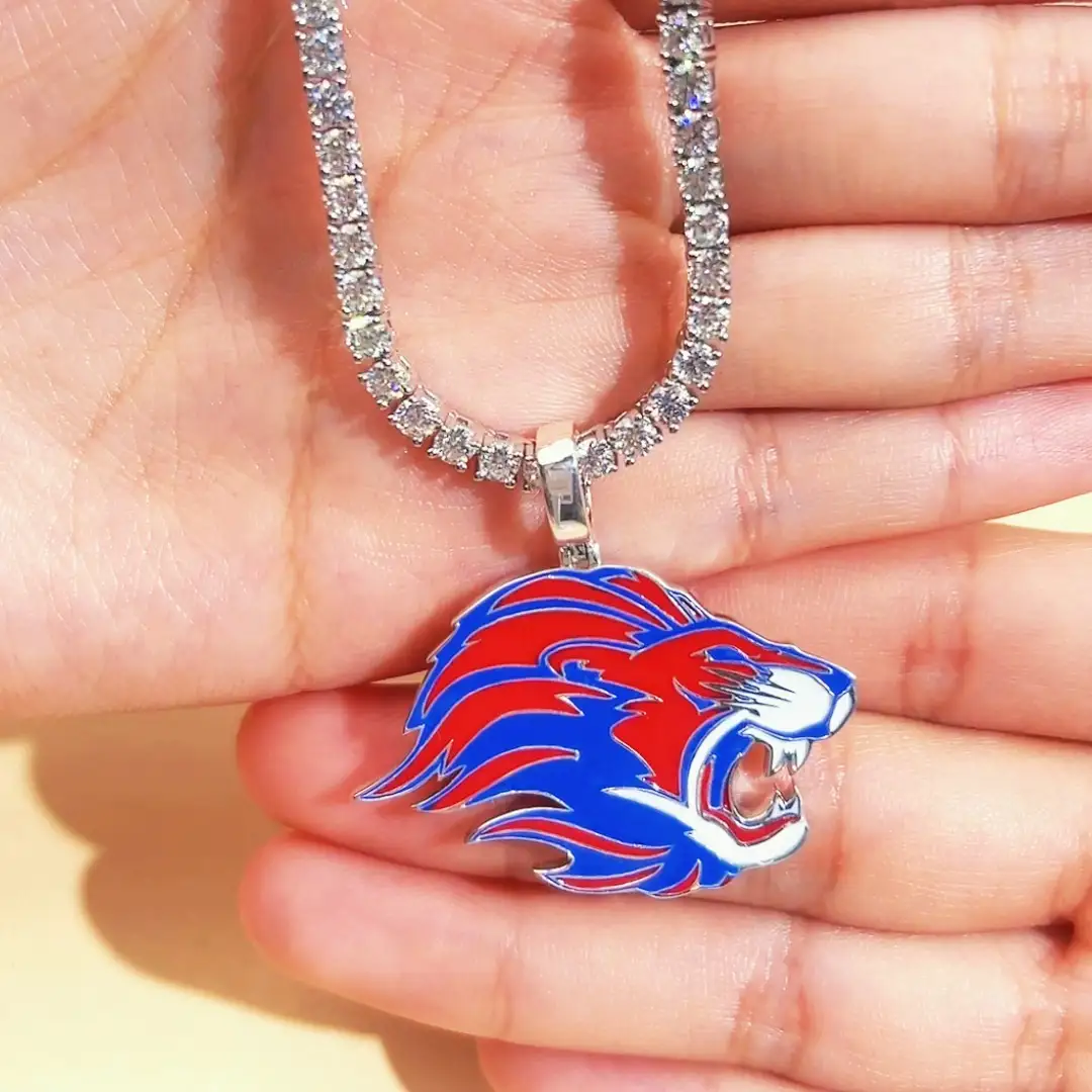 Bijoux Messi - Messi Jewelry MSN-863 Moisanite Custom Lion Sign 925 Silver Pendants Collier For Men Hipop Pendent 1