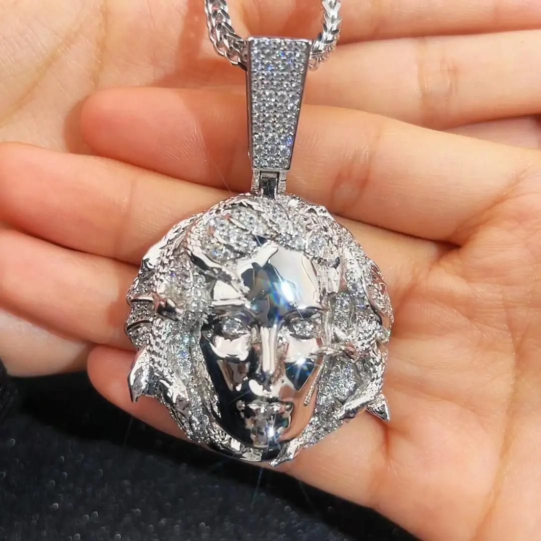 MSN 868 Messi Alahas Moissanite Custom 925 Silver Hiphop Pendant 1