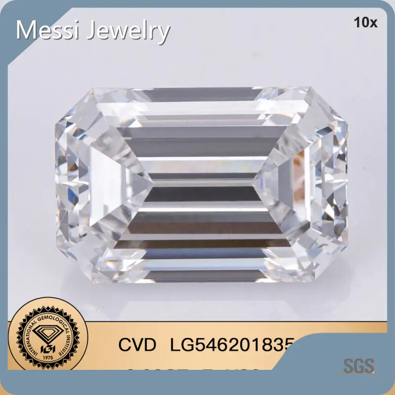 Messi Jewelry Lab Created Diamond Emerald Cut Price List 1