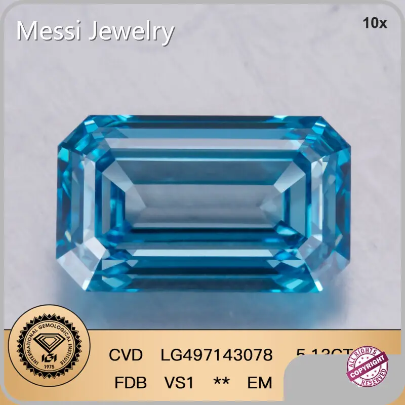 Fancy Shape Lab Diamond Lab Emerald Cut Diamond for Ring T/T ; PayPal ; Western Union ; with Good Price 1