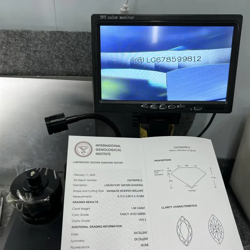 Jualan Panas Berlian Marquise Tumbuhan Lab 3 Karat untuk Kalung 5