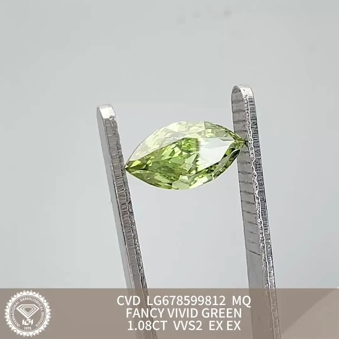 1.08CT VS2 EX EX MQ FANCY VIVID GREEN CVD LG678599812 1