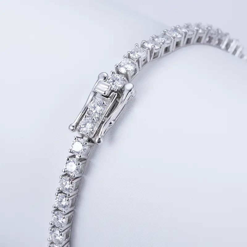 18k 19cm def vvs-vs 3.1mm 7ctw def vvs-vs lab diamond tennis bracelet 1