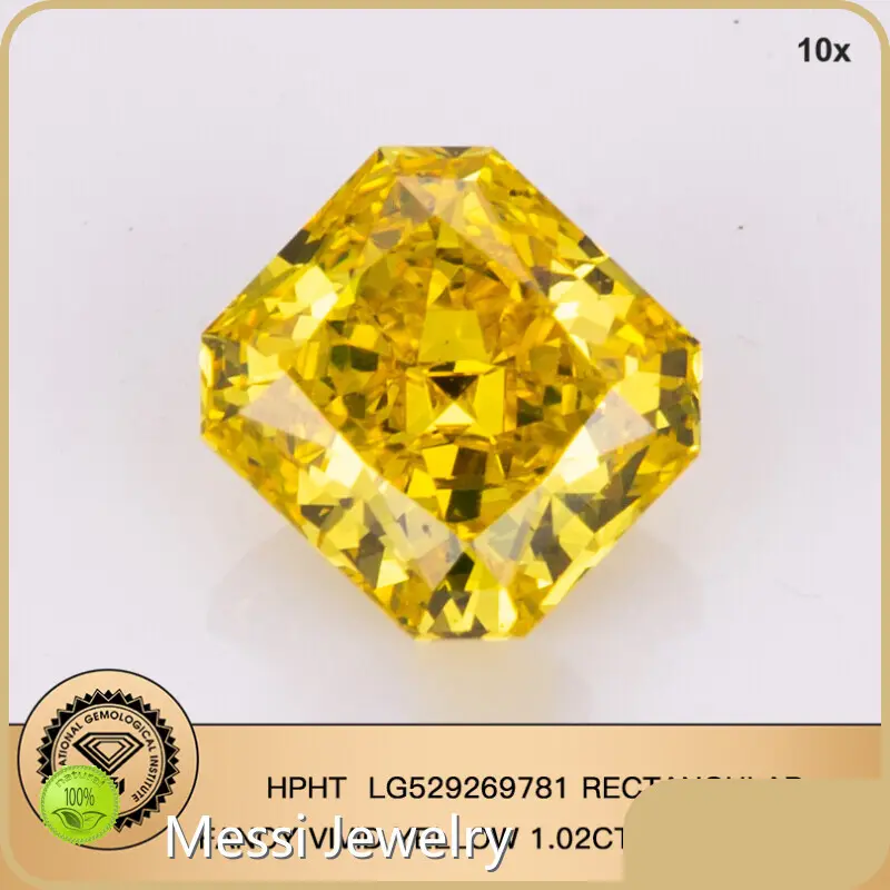 중국산 커스텀 컷 랩 그로운 다이아몬드 옐로우 랩 다이아몬드 반지 1