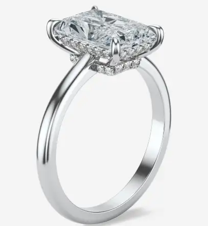 US 7 18K White Gold 3ct D VVS1 Radiant Lab Diamond Ring 1