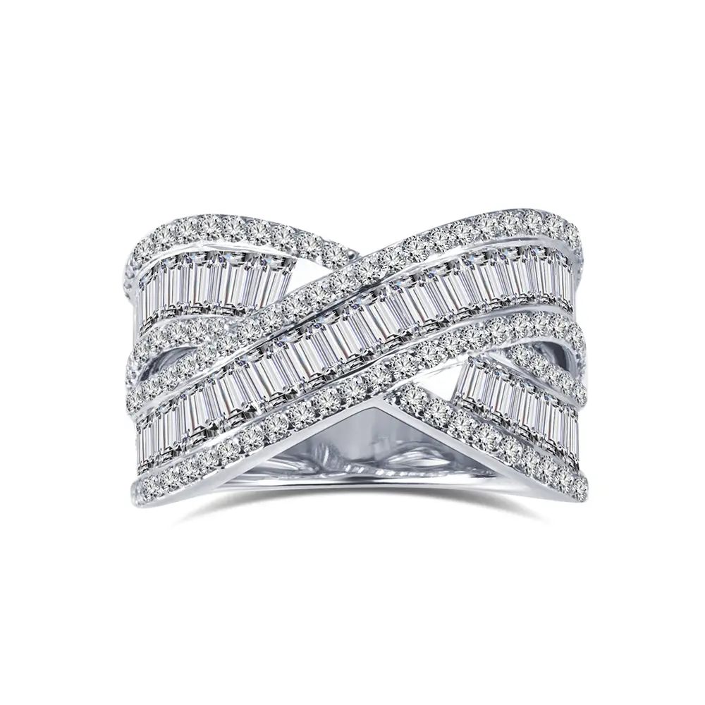 MSR-1607 18K White Gold Lab Gitubo nga Diamond Ring IGI Certificate Messi Alahas 1