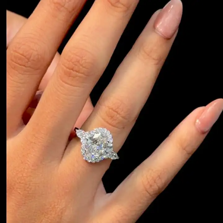 Δαχτυλίδι με διαμάντι IGI Lab σε οβάλ σχήμα από λευκόχρυσο 14 καρατίων, 2,5 καρατίων, D VVS2 LG743544114 1