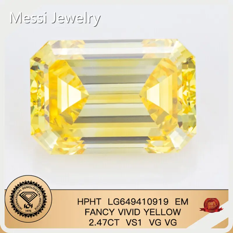 Lab Created Yellow Diamond with Custom Services for Necklace 1