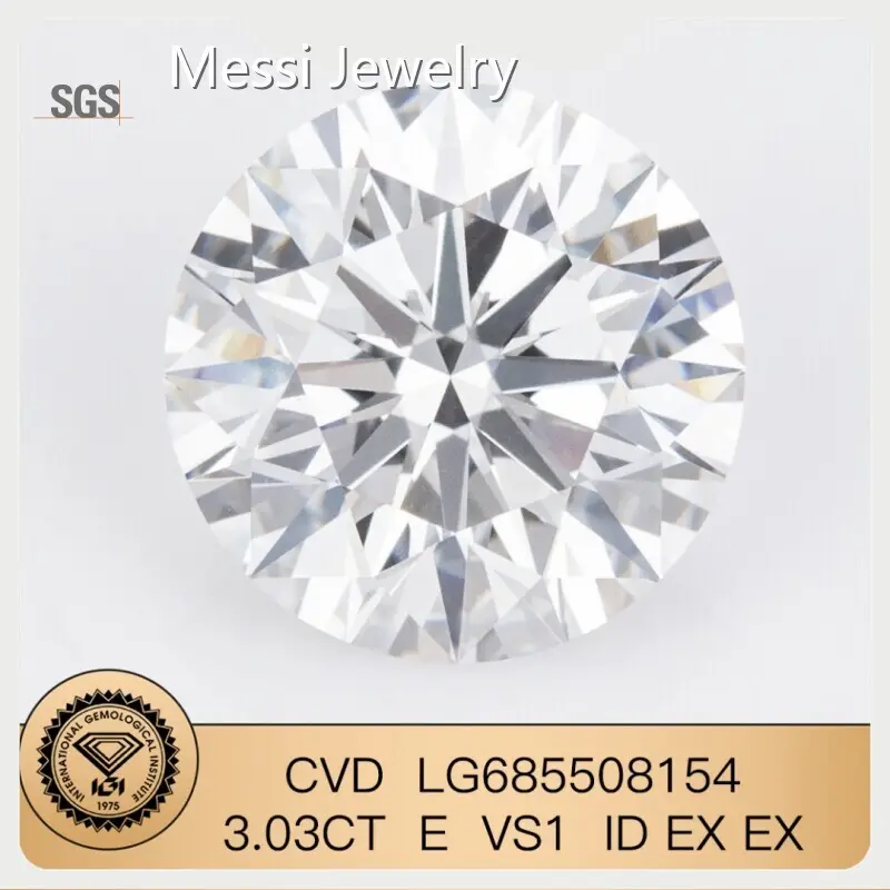 Barang Kemas Messi Berlian Bulat 4 Karat Berlian Bulat 4 Karat Berlian Bulat 4 Karat Berlian Bulat Keselamatan Tinggi 1