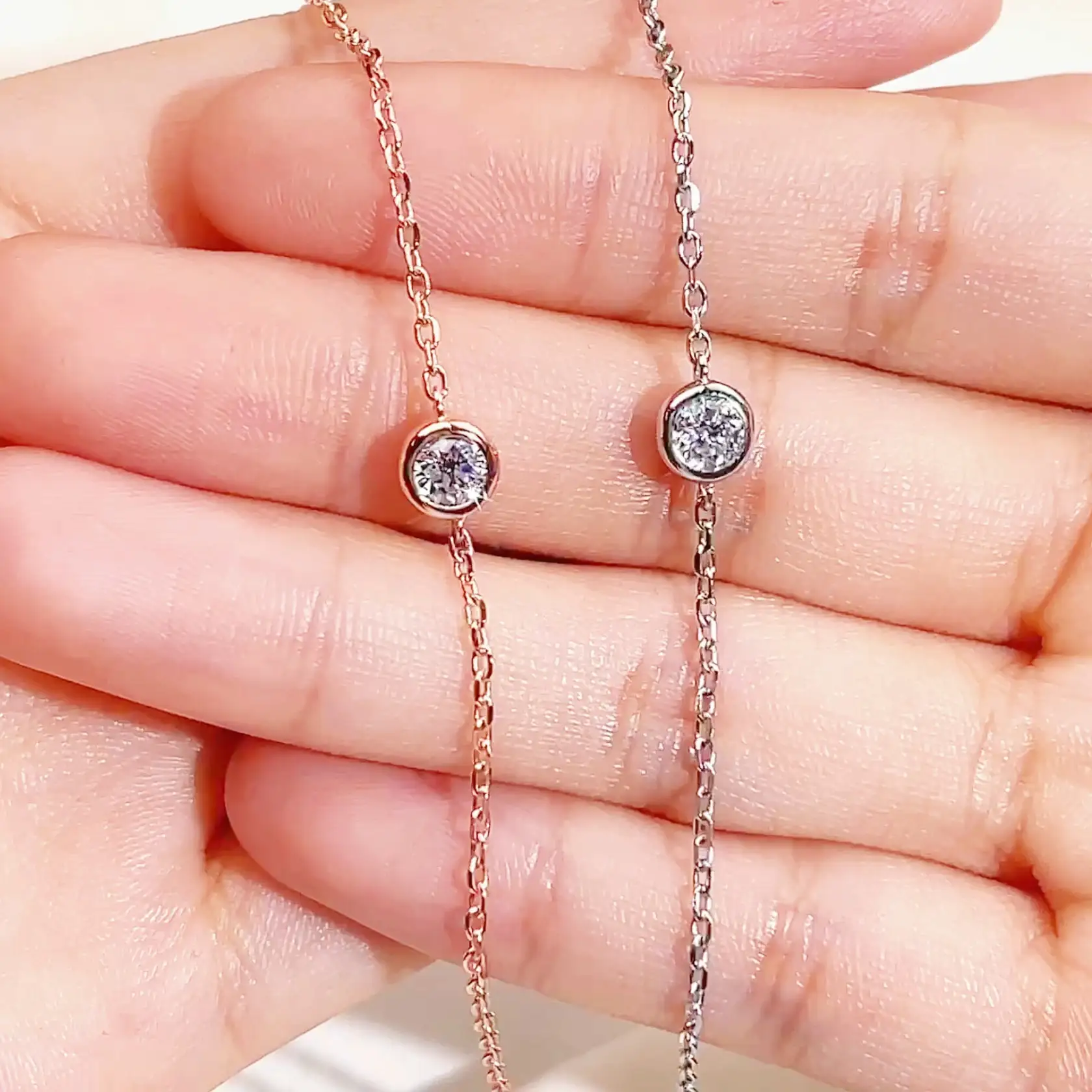 MSB-163 Silver bracelet round cut Lab Grown Diamond Messi Jewelry 1