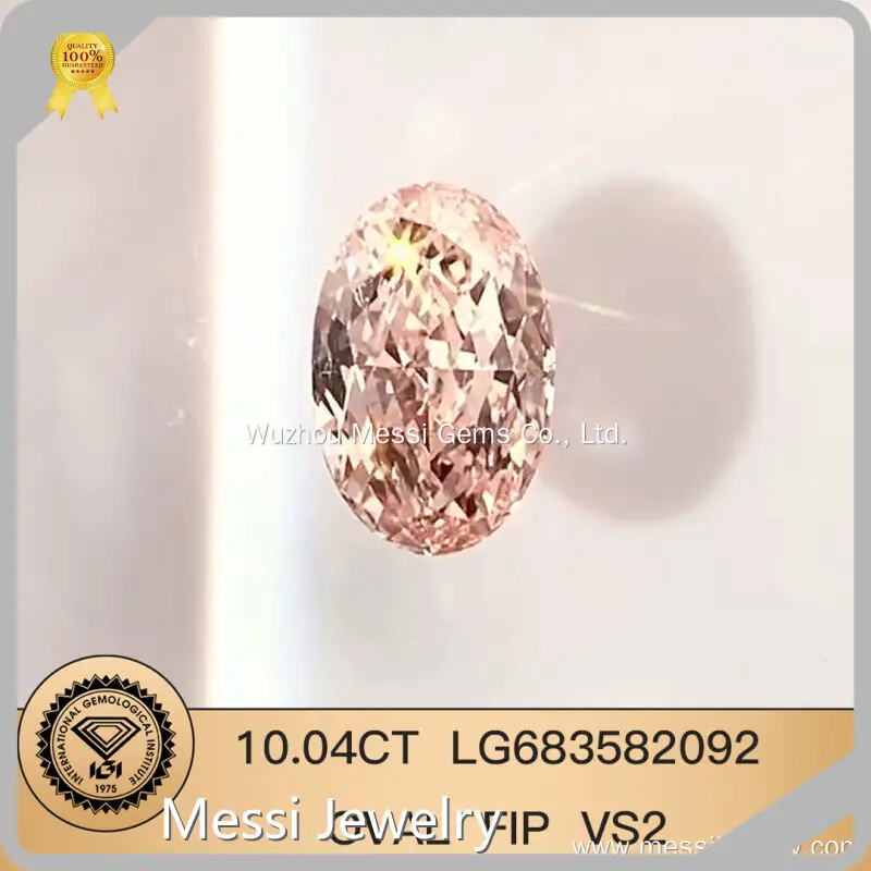 Colar com diamante rosa claro cultivado em laboratório da Messi Jewelry 1